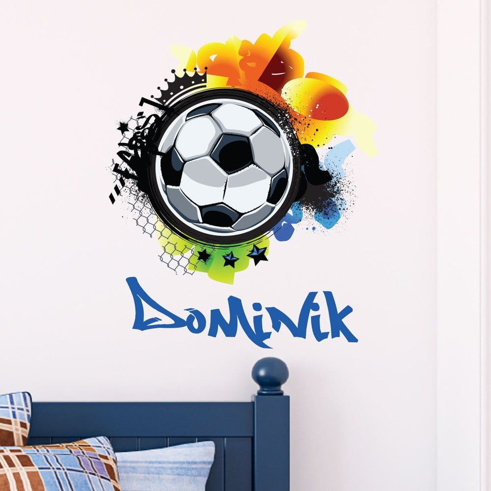 Nástenná samolepka s menom Ambiance Football Graffitti - Bonami.sk