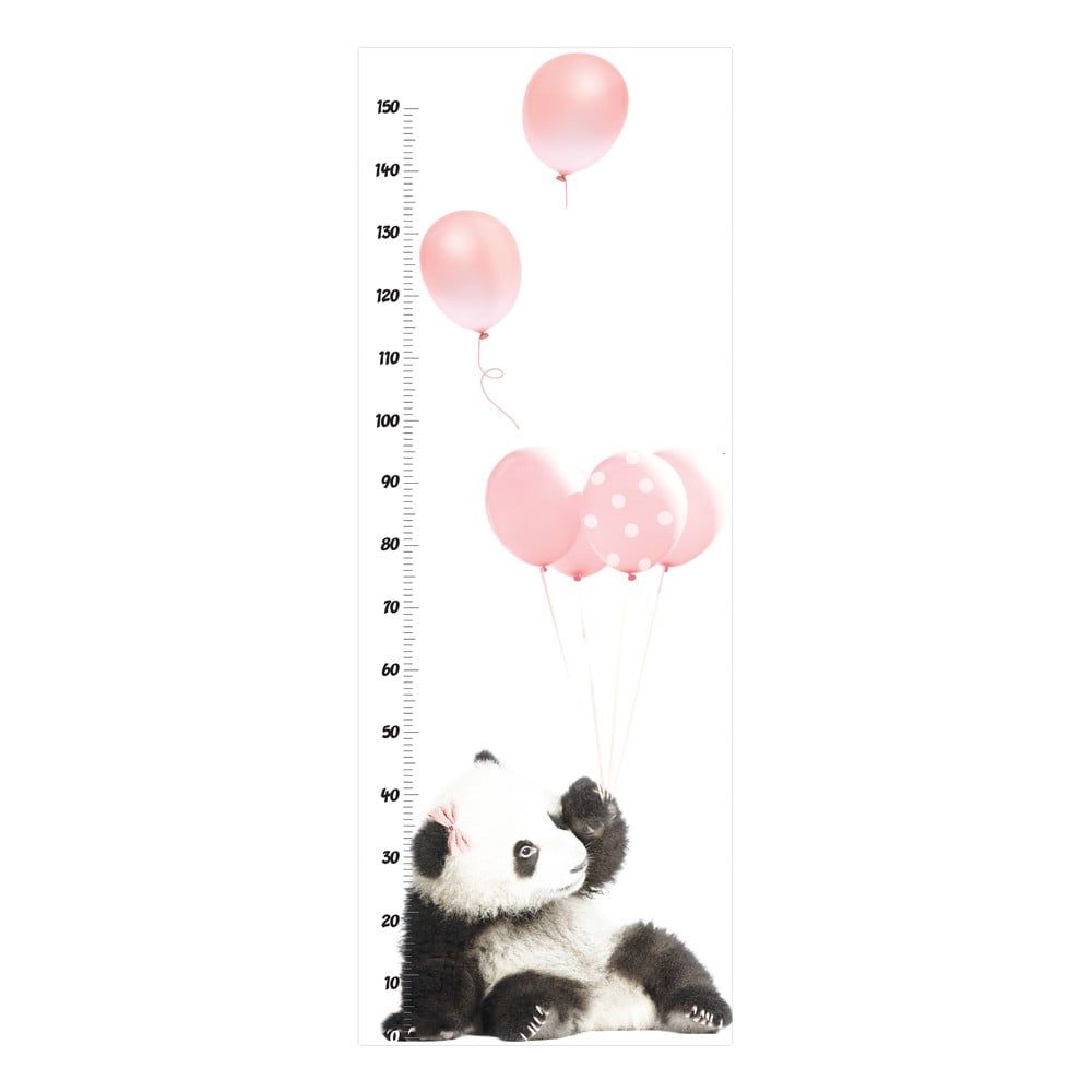 Nástenná samolepka s meradlom výšky Dekornik Pink Panda, 60 × 160 cm - Bonami.sk