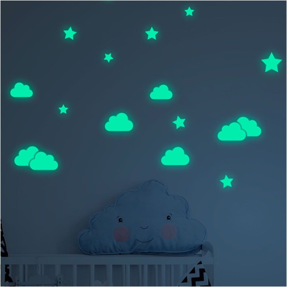 Sada nástenných detských svietiacich samolepiek Ambiance Clouds and Stars - Bonami.sk