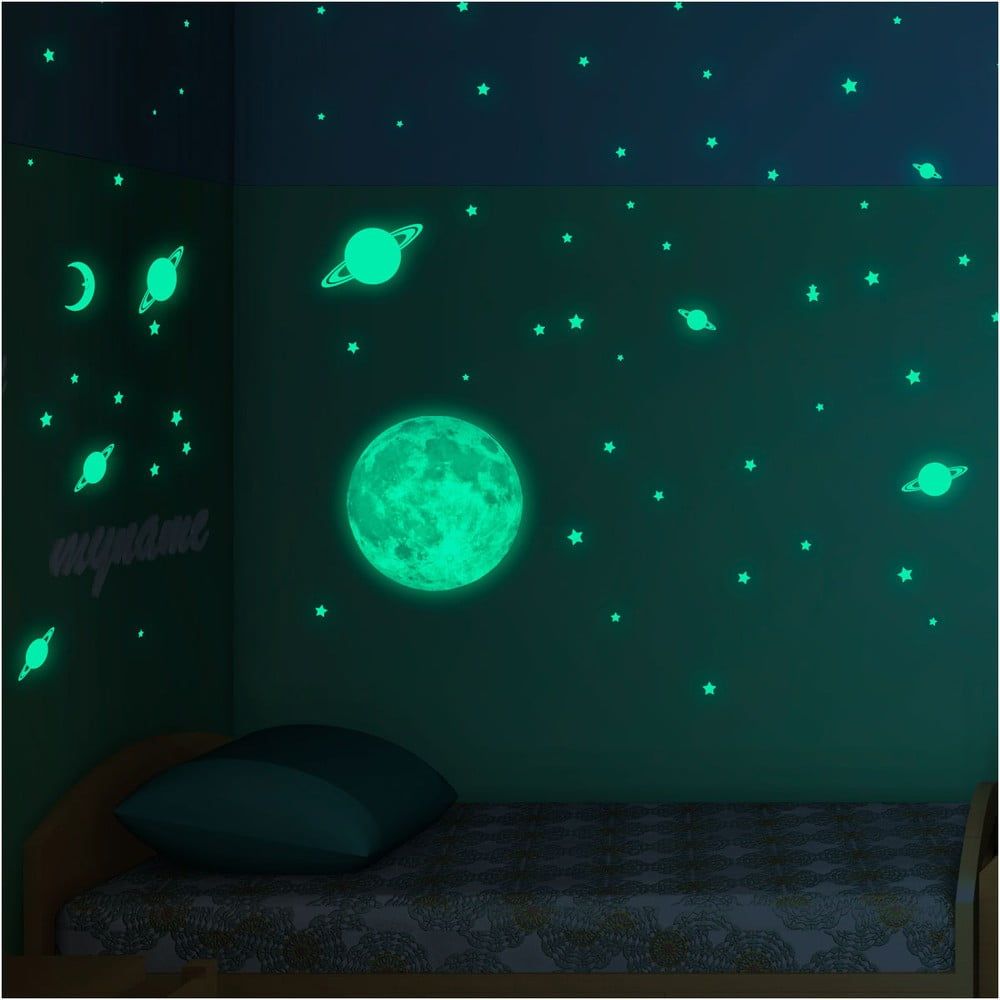 Sada nástenných detských svietiacich samolepiek Ambiance Moon Stars and Planet - Bonami.sk
