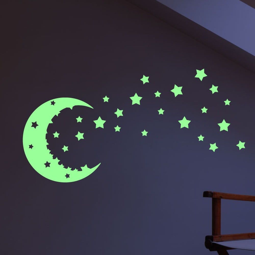 Sada nástenných svietiacich detských samolepiek Ambiance Moon and Stars - Bonami.sk