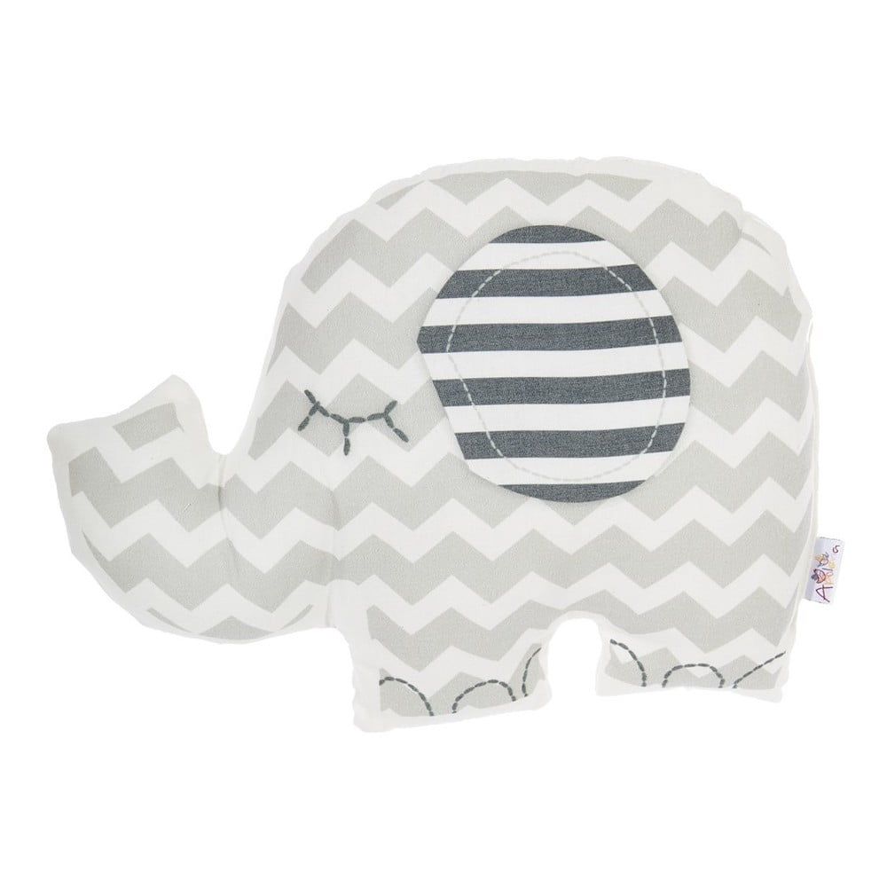 Sivý detský vankúšik s prímesou bavlny Mike & Co. NEW YORK Pillow Toy Elephant, 34 x 24 cm - Bonami.sk