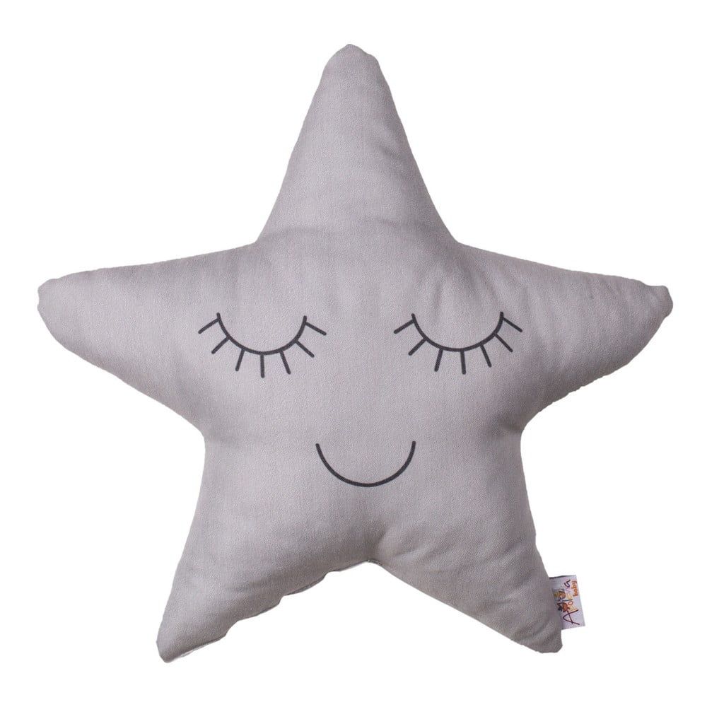 Sivý detský vankúšik s prímesou bavlny Mike & Co. NEW YORK Pillow Toy Star, 35 x 35 cm - Bonami.sk