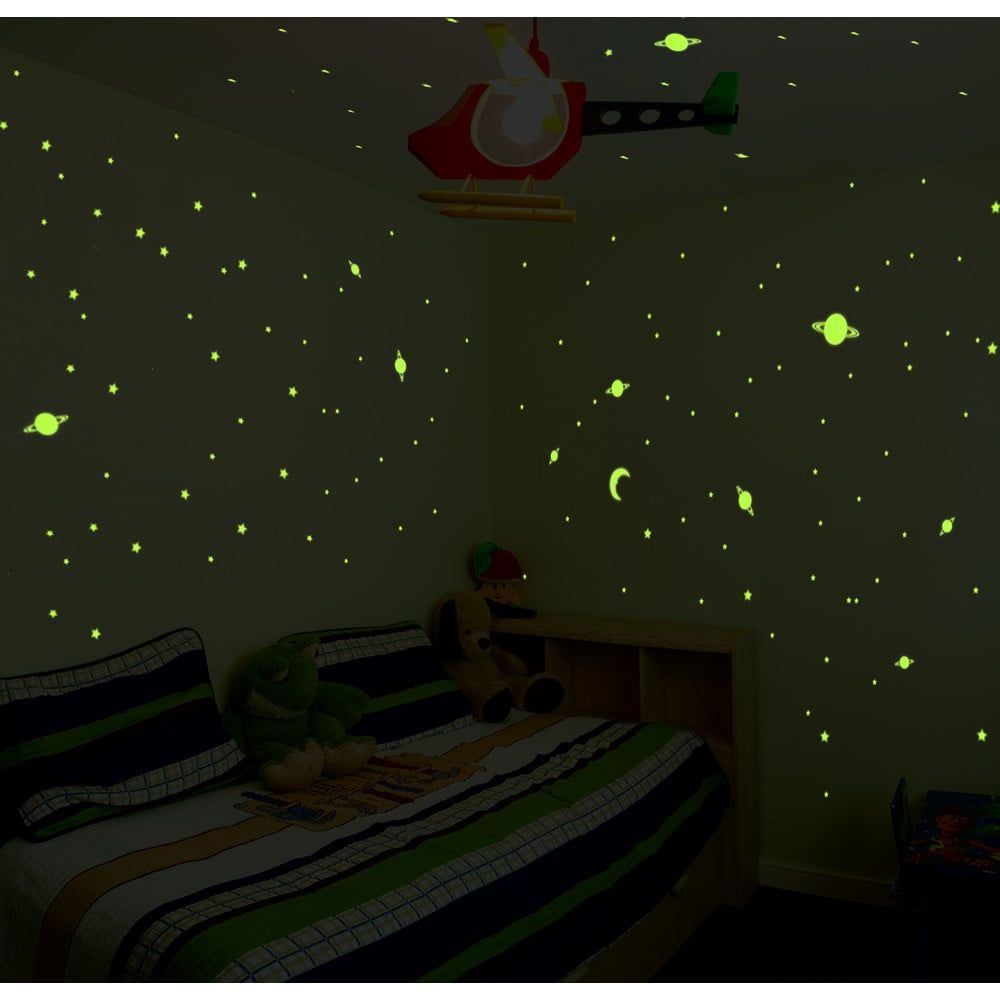 Sada 150 nástenných svietiacich detských samolepiek Ambiance Universe - Bonami.sk