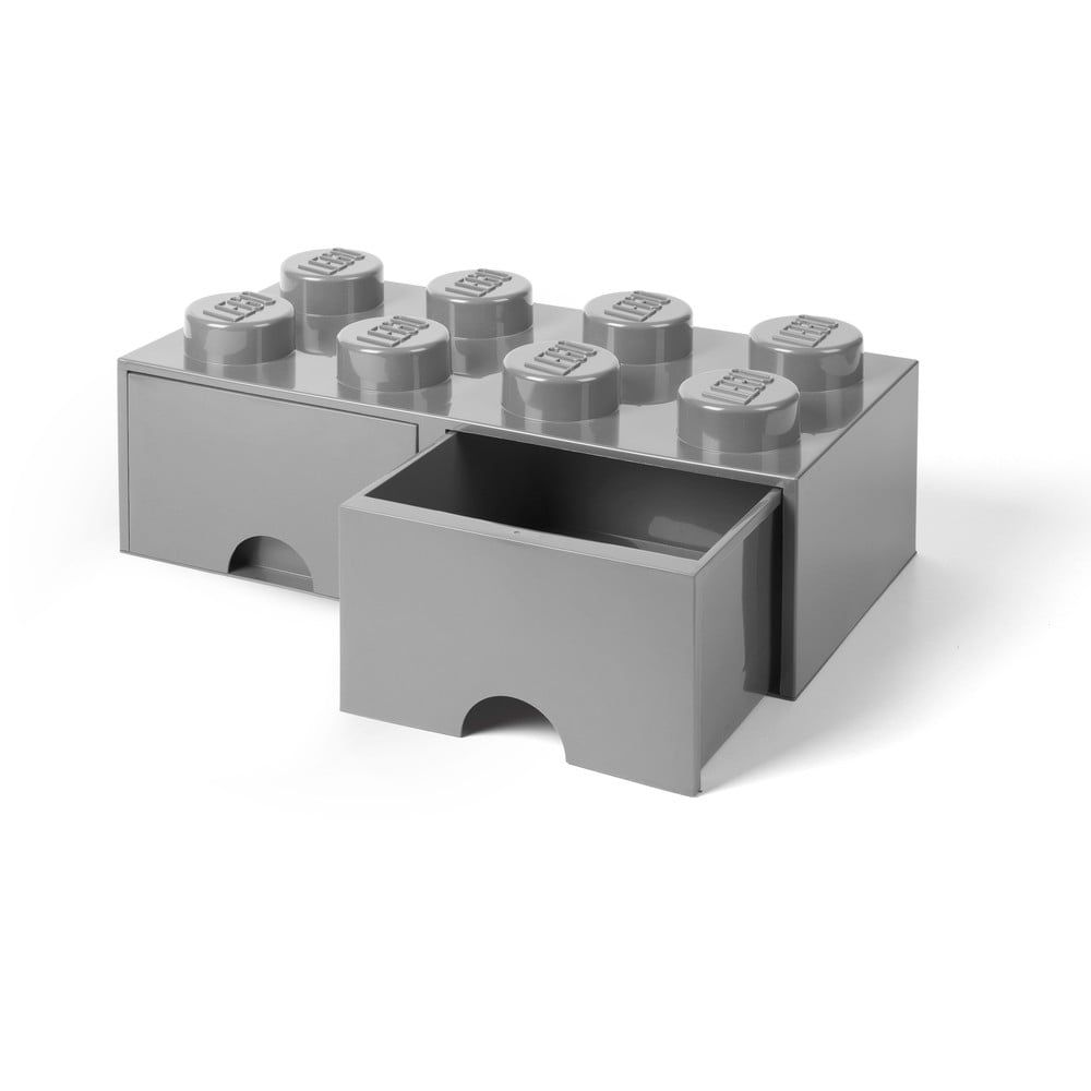 Sivý úložný box s dvoma zásuvkami LEGO® - Bonami.sk