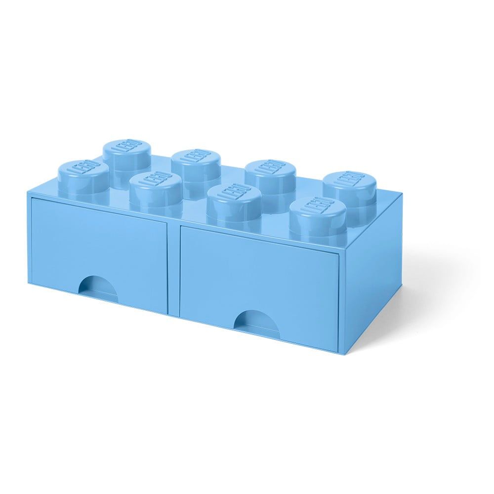 Svetlomodrý úložný box s dvoma zásuvkami LEGO® - Bonami.sk