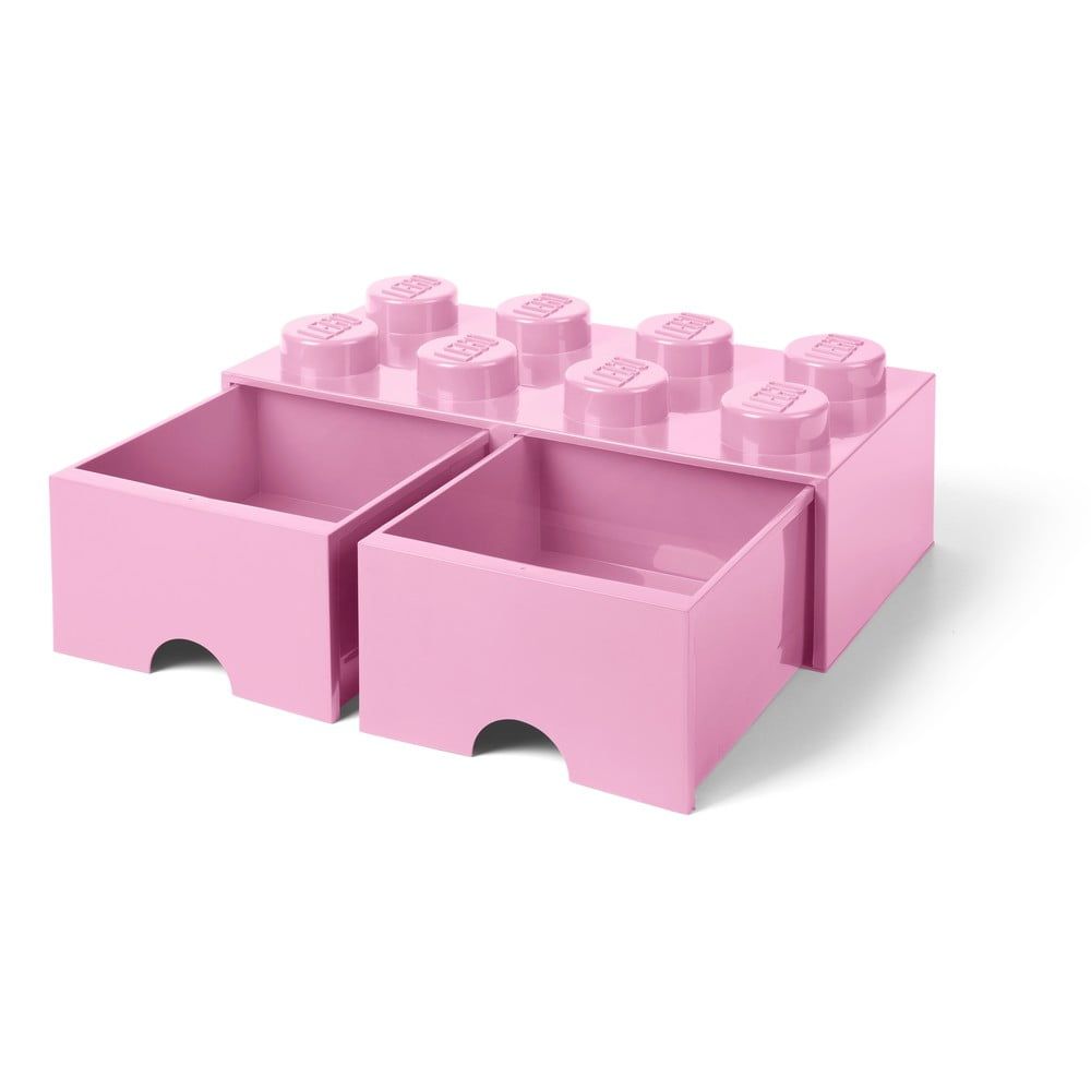 Svetloružový úložný box s dvoma zásuvkami LEGO® - Bonami.sk