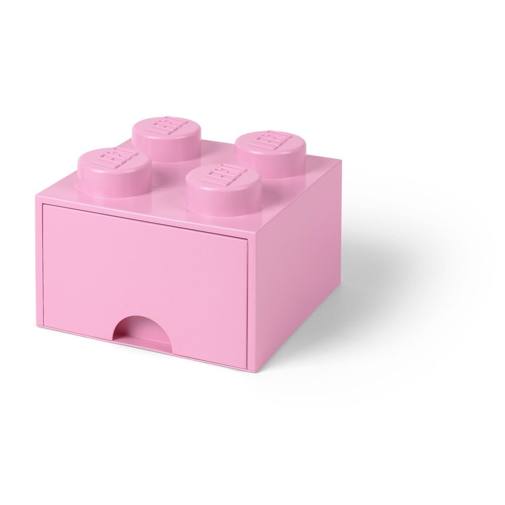 Svetloružový úložný box štvorec LEGO® - Bonami.sk
