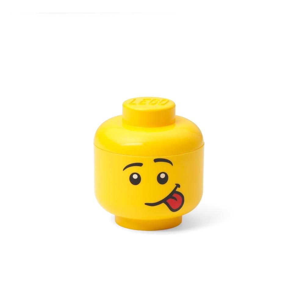 Žltá úložná škatuľa v tvare hlavy LEGO® silly, 10,5 x 10,6 x 12 cm - Bonami.sk