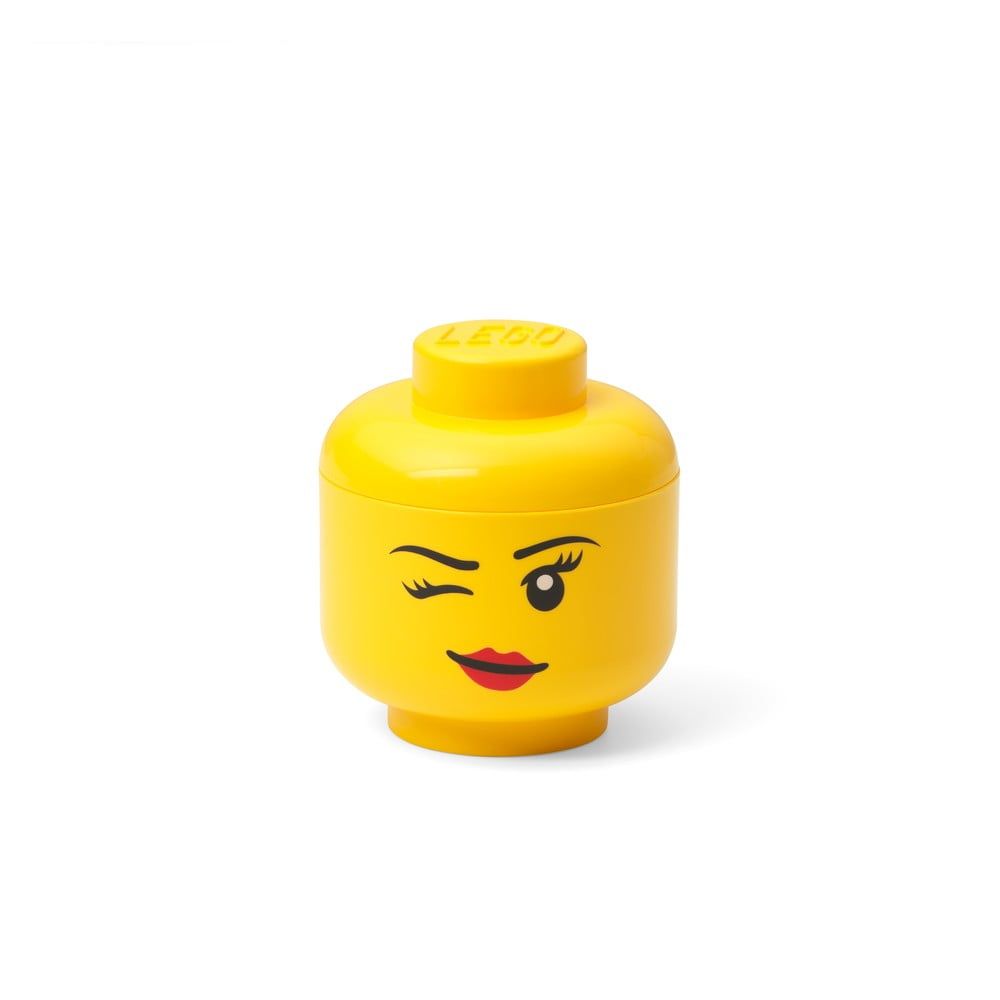 Žltá úložná škatuľa v tvare hlavy LEGO® whinky, 10,5 x 10,6 x 12 cm - Bonami.sk