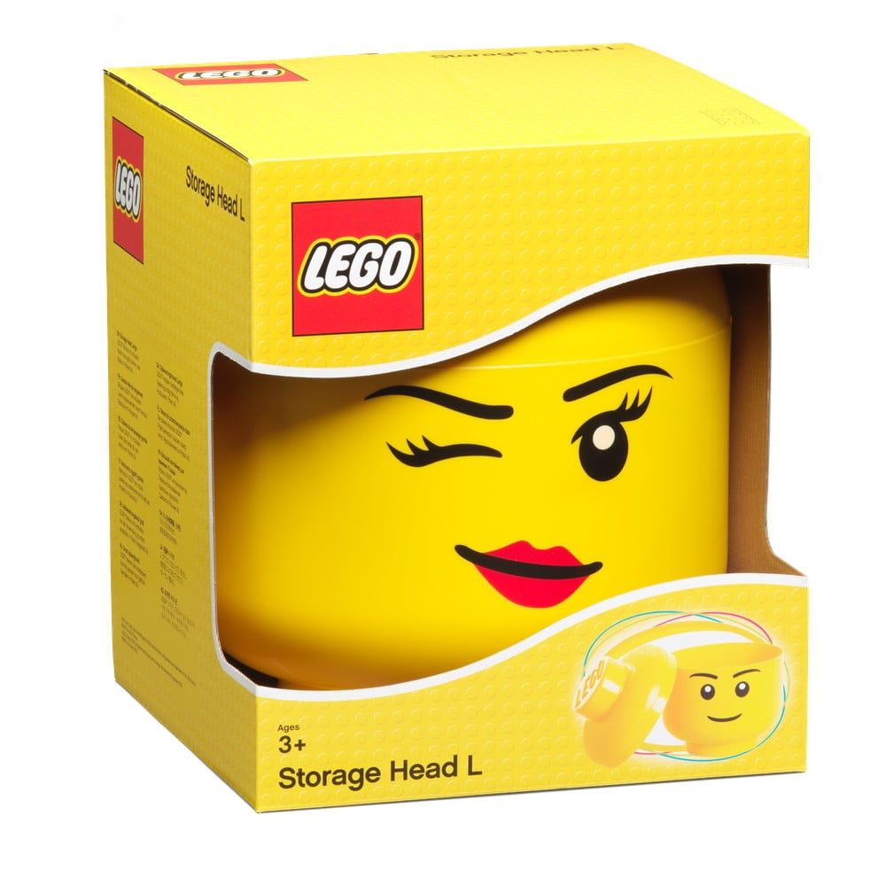 Žltý úložný box v tvare hlavy LEGO® Winky, ⌀ 24,2 cm - Bonami.sk