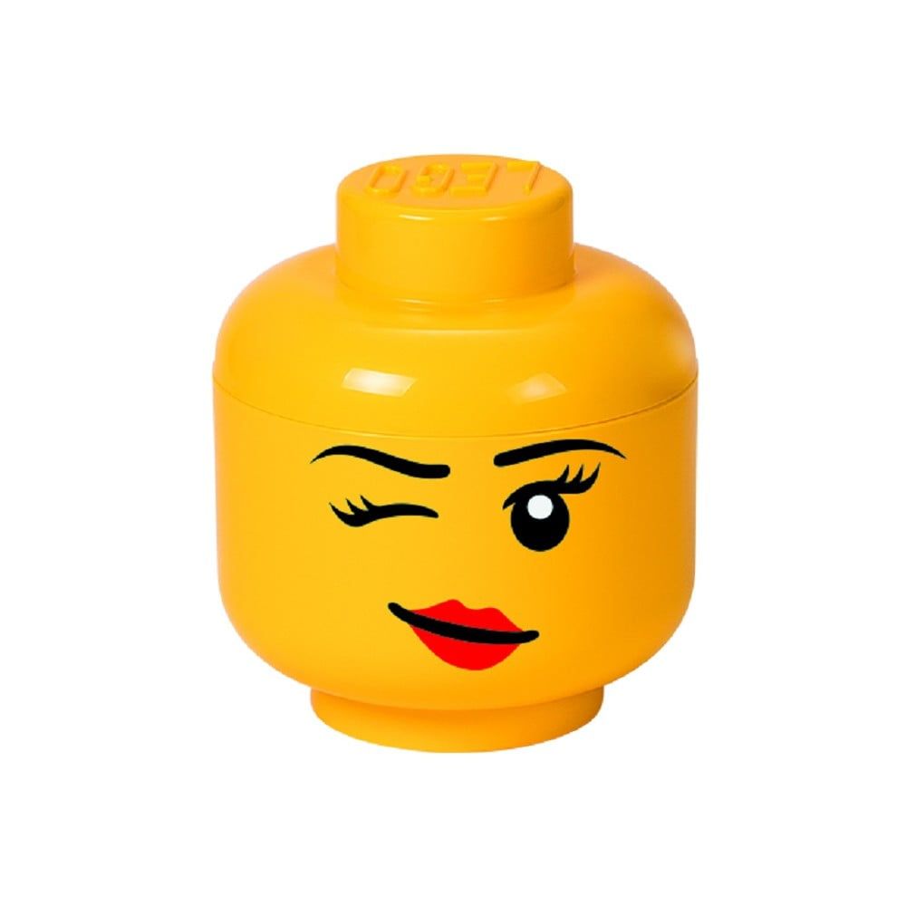 Žltý úložný box v tvare hlavy LEGO® Winky, ⌀ 16,3 cm - Bonami.sk