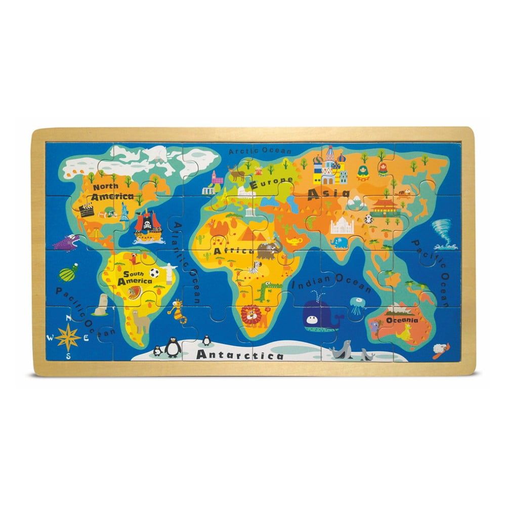 Puzzle v ráme Legler World Map - Bonami.sk