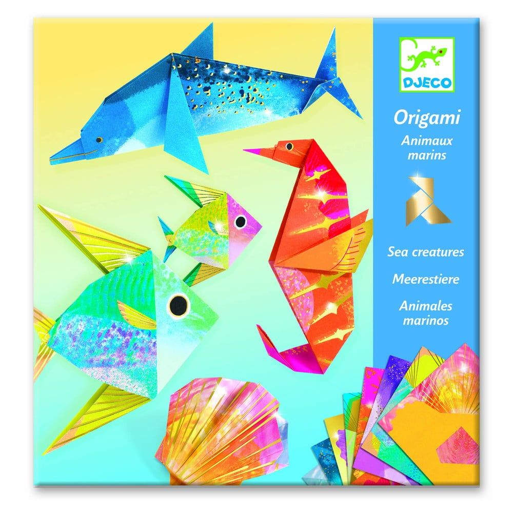 Sada 24 origami papierov s návodom Djeco Neon Glam Sea - Bonami.sk