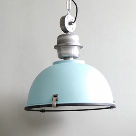 Steinhauer Svetlomodrá priemyselná závesná lampa Bikkel