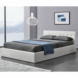Juskys Čalúnená posteľ ,,Marbella\" 140 x 200 cm - biela