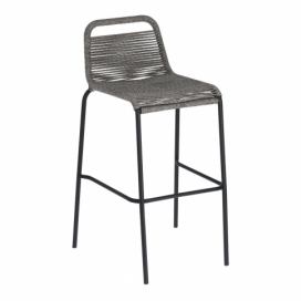 Sivá barová stolička s oceľovou konštrukciou La Forma Glenville, výška 74 cm
