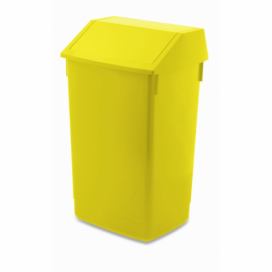 Žltý odpadkový kôš s vyklápacím vrchnákom Addis, 41 x 33,5 x 68 cm