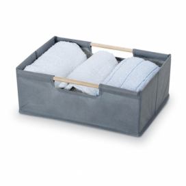 Sivý úložný box Domopak Saket, dĺžka 34 cm