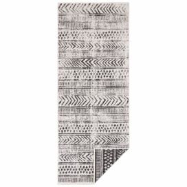 Čierno-krémový vonkajší koberec Bougari Biri, 80 x 250 cm