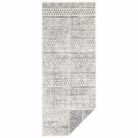 Sivo-krémový vonkajší koberec Bougari Biri, 80 x 250 cm