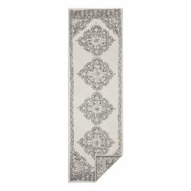 Sivo-krémový vonkajší koberec Bougari Cofete, 80 x 250 cm