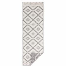 Sivo-krémový vonkajší koberec Bougari Malibu, 80 x 350 cm