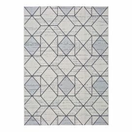 Bielo-sivý vonkajší koberec Universal Elba Geo, 140 x 200 cm