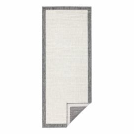 Sivo-krémový vonkajší koberec Bougari Panama, 80 x 250 cm