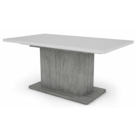 Paulo 160x90 cm, biely/beton, rozkladací