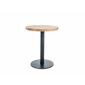 Byvajsnami SK, OPUR okrúhly stôl, masív, 80 cm, dub/čierna 