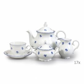 Porcelánová sada na čaj s modrou kvetinkou Thun Ophelia