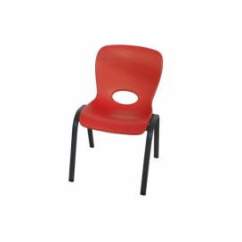 Detská stolička HDPE Dekorhome Červená