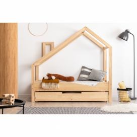 Domčeková posteľ z borovicového dreva Adeko Luna Adra, 90 x 140 cm