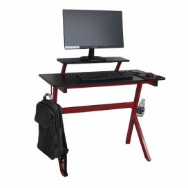 PC stôl LATIF čierna / červená Tempo Kondela