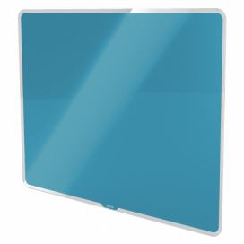 Modrá sklenená magnetická tabuľa Leitz Cosy, 80 x 60 cm