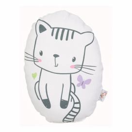 Detský vankúšik s prímesou bavlny Mike & Co. NEW YORK Pillow Toy Cute Cat, 30 x 22 cm