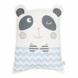 Modrý detský vankúšik s prímesou bavlny Mike & Co. NEW YORK Pillow Toy Panda, 25 x 36 cm