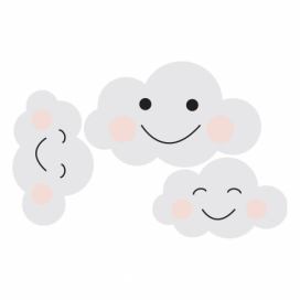 Sada 3 nástenných samolepiek Dekornik Clouds Smile