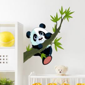 Nástenná detská samolepka Ambiance Panda On Branches