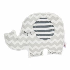 Sivý detský vankúšik s prímesou bavlny Mike & Co. NEW YORK Pillow Toy Elephant, 34 x 24 cm