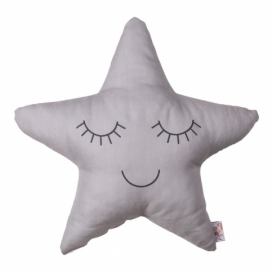 Sivý detský vankúšik s prímesou bavlny Mike & Co. NEW YORK Pillow Toy Star, 35 x 35 cm
