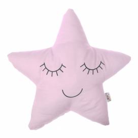 Svetloružový detský vankúšik s prímesou bavlny Mike & Co. NEW YORK Pillow Toy Star, 35 x 35 cm