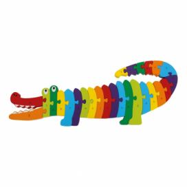 Vzdelávacie drevené puzzle Legler Crocodile ABC
