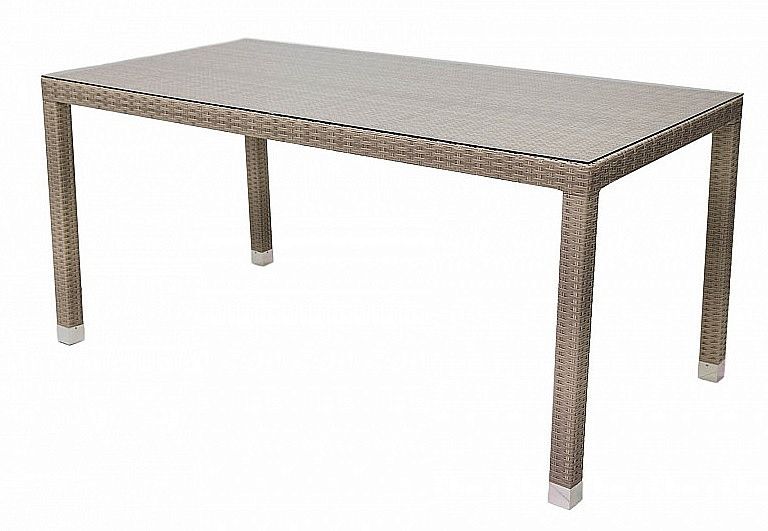 DEOKORK Záhradný ratanový stôl NAPOLI 160x80 cm (sivo-béžová) - i-zahradnynabytok.sk