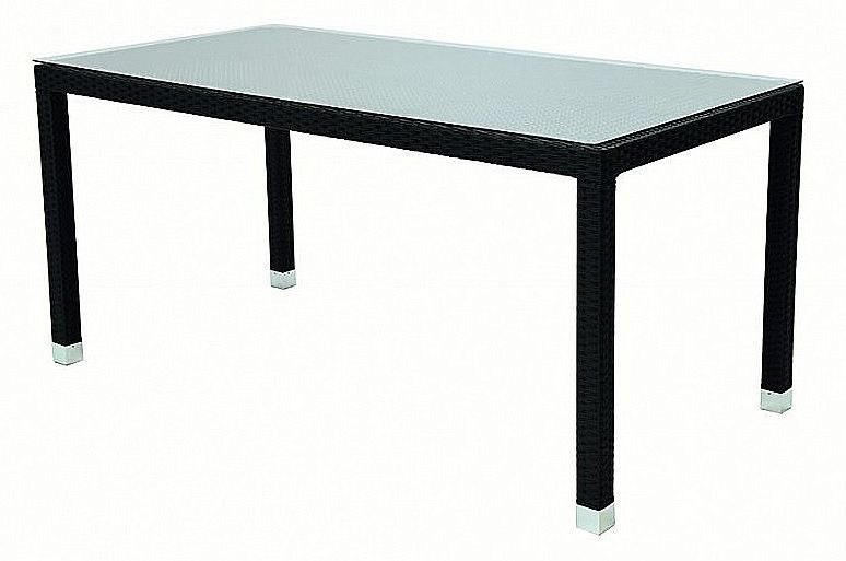DEOKORK Záhradný ratanový stôl NAPOLI 160x80 cm (čierna) - i-zahradnynabytok.sk