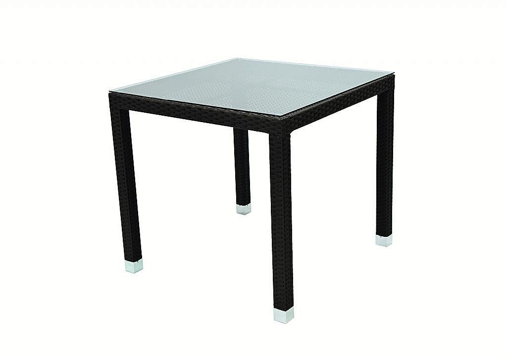 DEOKORK Záhradný ratanový stôl NAPOLI 80x80 cm (hnedá) - i-zahradnynabytok.sk