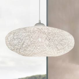 EGLO Textilná závesná lampa Campilo v bielej