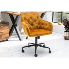 LuxD Dizajnová kancelárska stolička Kiara horčicový zamat
