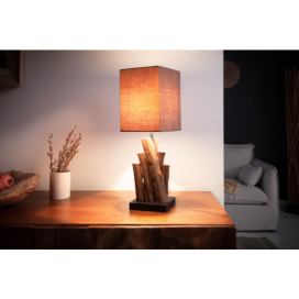 LuxD 24202 Set 2ks - dizajnová stolná lampa Desmond 45 cm hnedá - ironwood